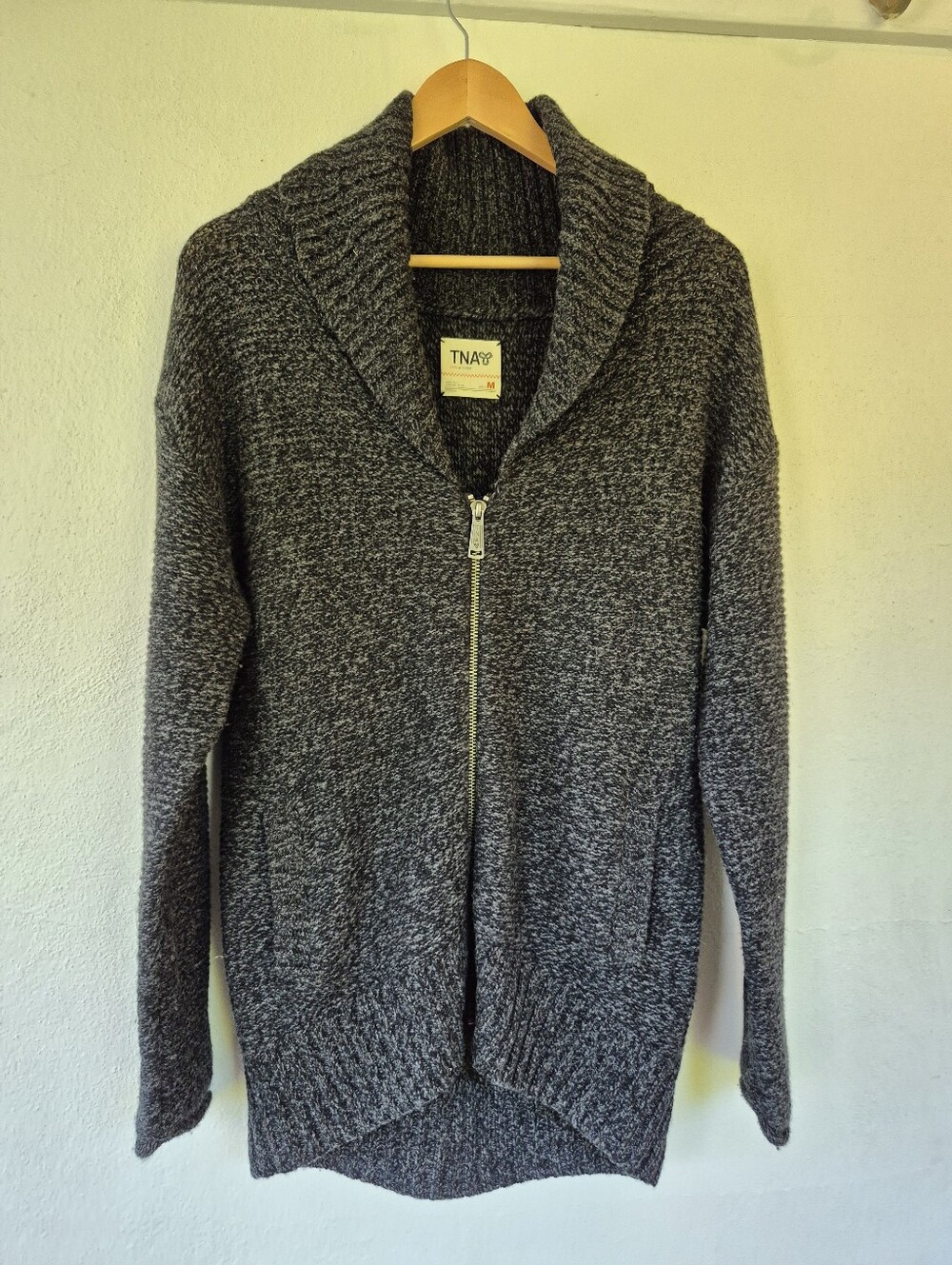 100% Wool Zip Up Sweater By TNA Aritzia